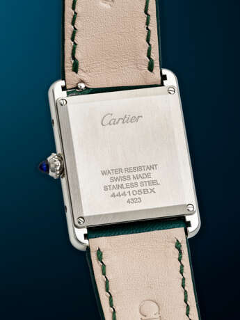 CARTIER, STAINLESS STEEL QUARTZ 'TANK MUST', WITH GREEN DIAL, REF. WSTA0056 - photo 3