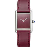 CARTIER, STAINLESS STEEL QUARTZ 'TANK MUST', WITH BURGUNDY DIAL, REF. WSTA0054 - photo 1