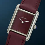 CARTIER, STAINLESS STEEL QUARTZ 'TANK MUST', WITH BURGUNDY DIAL, REF. WSTA0054 - photo 2