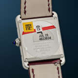 CARTIER, STAINLESS STEEL QUARTZ 'TANK MUST', WITH BURGUNDY DIAL, REF. WSTA0054 - photo 3