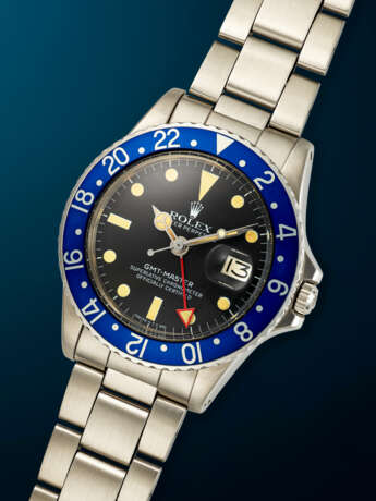 ROLEX, STAINLESS STEEL DUAL TIME 'GMT-MASTER', SO-CALLED 'BLUEBERRY', REF. 1675 - photo 2