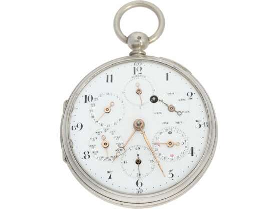 Taschenuhr: technische Rarität, eine der frühesten bekannten astronomischen Taschenuhren mit echtem ewigen Kalender "Quantième Bisextile", Frankreich um 1800 - фото 1