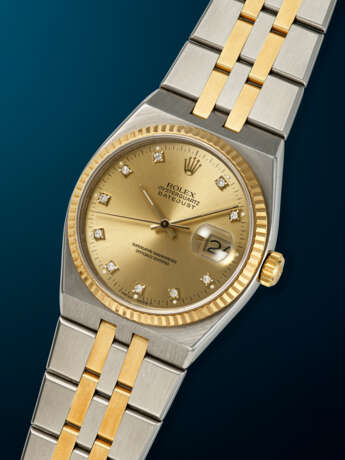 ROLEX, STAINLESS STEEL, YELLOW GOLD AND DIAMOND-SET 'OYSTERQUARTZ DATEJUST', REF. 17013 - Foto 2