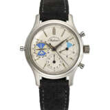 HEUER, RETAILED BY ABERCROMBIE & FITCH CO., RARE STAINLESS STEEL CHRONOGRAPH 'SEAFARER', WITH TIDE INDICATION AND REGATTA COUNTDOWN, REF. 2444 - Foto 1