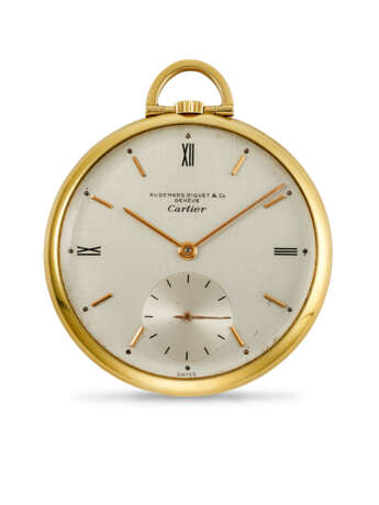 AUDEMARS PIGUET, YELLOW GOLD OPENFACE POCKET WATCH, RETAILED BY CARTIER - Foto 1