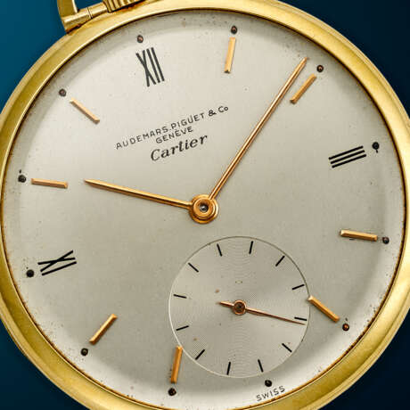 AUDEMARS PIGUET, YELLOW GOLD OPENFACE POCKET WATCH, RETAILED BY CARTIER - Foto 5