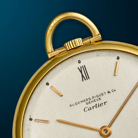 AUDEMARS PIGUET, YELLOW GOLD OPENFACE POCKET WATCH, RETAILED BY CARTIER - Foto 6