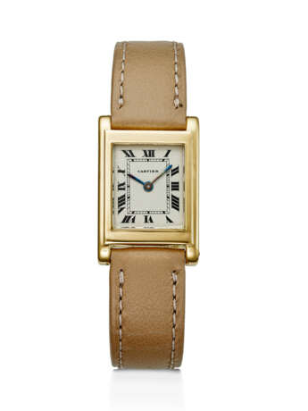 CARTIER, RARE YELLOW GOLD 'TANK DUOPLAN', WITH 'EAGLE BEAK' LUGS - фото 1