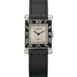 CARTIER, WHITE GOLD AND ENAMEL 'TANK RECTANGULAIRE A PATTES VIS ARMURIER' - фото 1