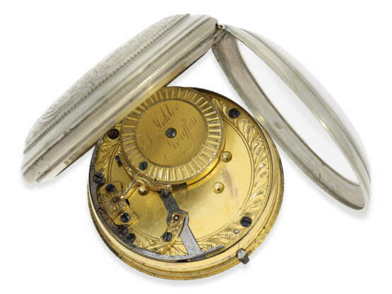 Taschenuhr: technisch hochinteressante und extrem seltene Taschenuhr mit frühem automatischen Schwinggewichtsaufzug, Joseph Maler Staufen, ca.1810 - фото 2