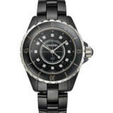 CHANEL, BLACK CERAMIC AND DIAMOND-SET 'J12' - фото 1