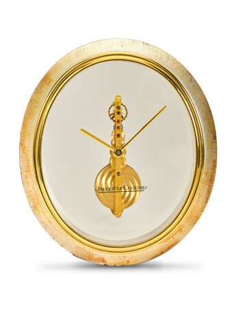 JAEGER-LECOULTRE, OVAL GILT BRASS SKELETONIZED TABLE CLOCK - фото 1