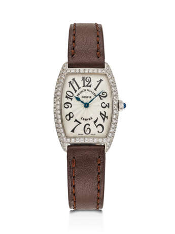 FRANCK MULLER, LADY'S WHITE GOLD AND DIAMOND-SET TONNEAU-SHAPED QUARTZ 'CURVEX', REF. 1752 QZ D - photo 1