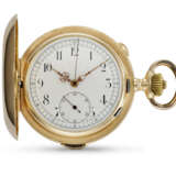 AUDEMARS FRERES, 14K PINK GOLD QUARTER REPEATING MONOPUSHER CHRONOGRAPH HUNTER-CASE POCKET WATCH - Foto 1