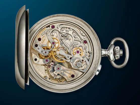 ULYSSE NARDIN, FINE STAINLESS STEEL SPLIT-SECONDS CHRONOGRAPH OPENFACE POCKET WATCH - Foto 4