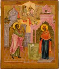 A FINE ICON SHOWING THE ANNUNCIATION