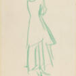 Lyonel Feininger.Untitled (Figure Study: Lady Standing With Hat, Back Profile) - Now at the auction