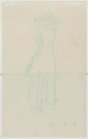 Lyonel Feininger.Untitled (Figure Study: Lady Standing With Hat, Back Profile) - photo 3