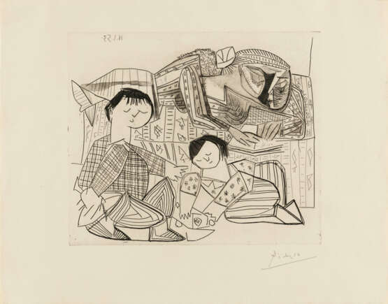 Pablo Picasso.Francoise, Claude, Paloma: La Lecture et les Jeuxs.II - photo 1