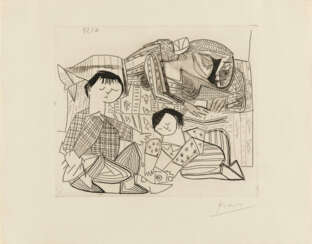 Pablo Picasso.Francoise, Claude, Paloma: La Lecture et les Jeuxs.II