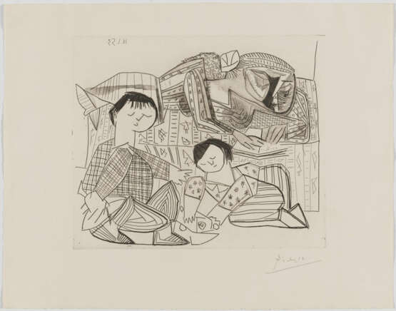 Pablo Picasso.Francoise, Claude, Paloma: La Lecture et les Jeuxs.II - photo 2