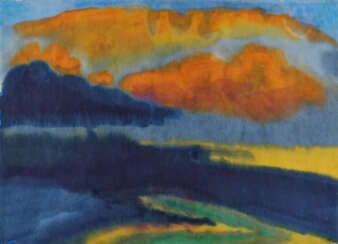 Emil Nolde.Abendhimmel über der Marsch