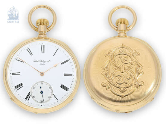 Taschenuhr: besonders frühes Patek Philippe Ankerchronometer in der äußerst seltenen Qualität "EXTRA", No.71528, ca.1883 - photo 1