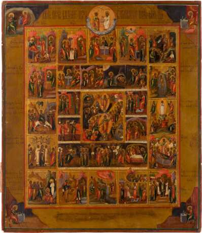 A FINE ICON OF THE RESURRECTION, PASSION AND FEASTS - photo 1