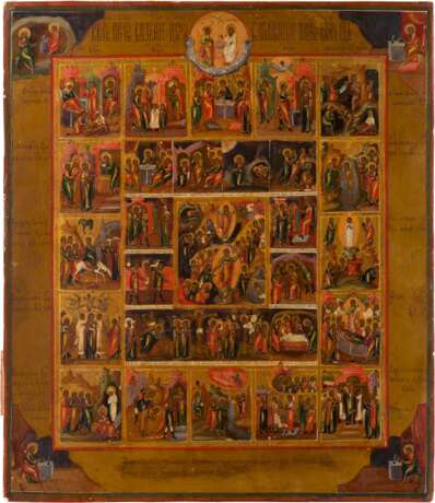 A FINE ICON OF THE RESURRECTION, PASSION AND FEASTS - фото 1