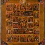 A FINE ICON OF THE RESURRECTION, PASSION AND FEASTS - photo 1