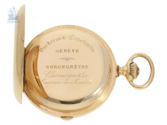 Taschenuhr: besonders schweres Taschenchronometer mit Chronograph und Register, Vacheron & Constantin "CHRONOMETRE" No.189853, ca. 1900 - Foto 7