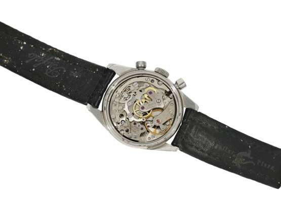Armbanduhr: Heuer-Rarität, Carrera-Chronograph mit schwarzem Tritium-Zifferblatt, Ref. 3647, ca. 1965 - Foto 2