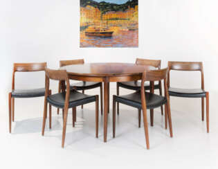 J.L. Moller Midcentury dining room set 'Model 77', design by Niels O. Møller