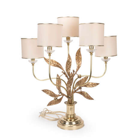 Floral lamp (presumably coconut palm) with five lampshades, designed by Hans Kögl - photo 1