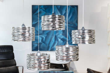 Set Artemide pendant lamps 'Aqua Cil', design by Ross Lovegrove