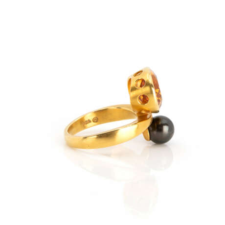 Citrine pearl ring - фото 2