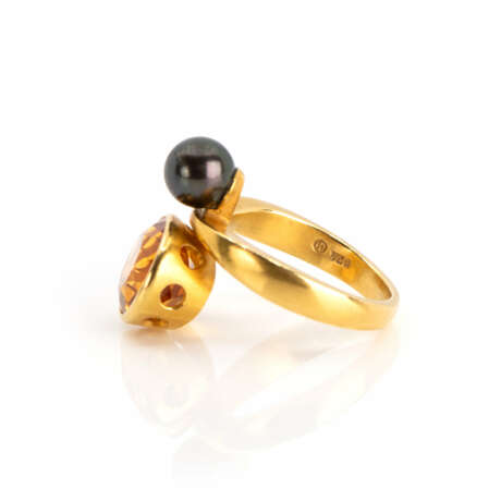 Citrine pearl ring - фото 4