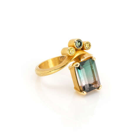 Tourmaline diamond ring - фото 2