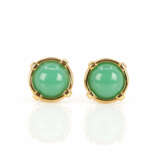 Chrysoprase ear clips - фото 1