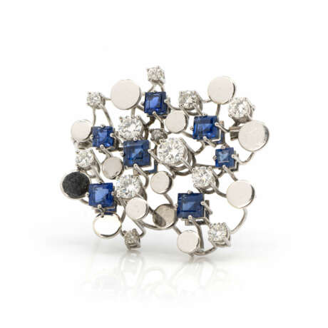 Sapphire diamond brooch - photo 1