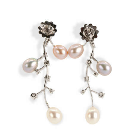 Diamond pearl earrings - photo 2