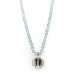 Aquamarine diamond necklace