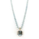 Aquamarine diamond necklace - photo 1