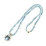 Aquamarine diamond necklace - photo 4