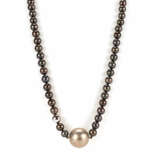 Endless pearl necklace with diamond ball - photo 1