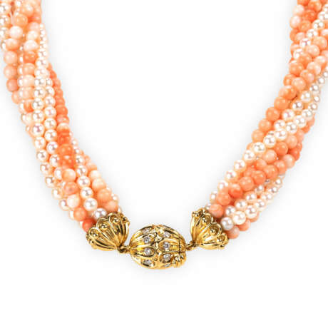 Bucherer coral diamond necklace - фото 2