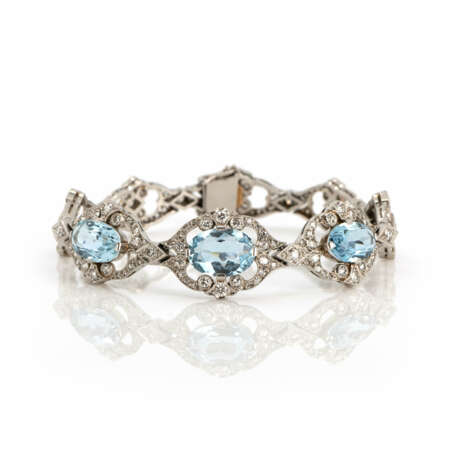 Aquamarine diamond bracelet - фото 1