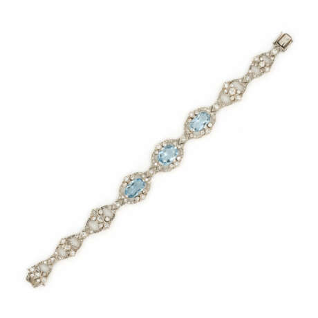 Aquamarine diamond bracelet - фото 2