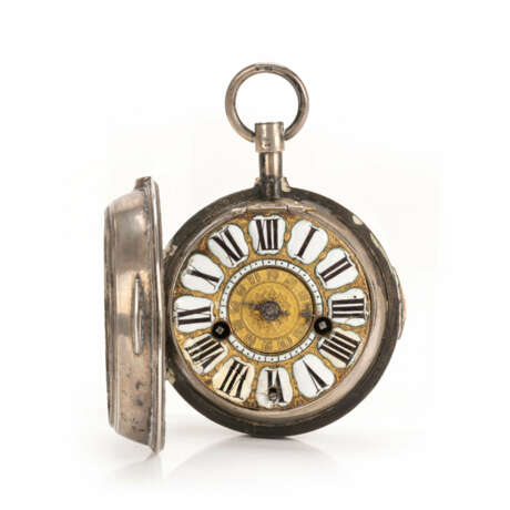 One-handed silver clock 'Oignon' - photo 2