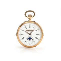 Red gold savonnette with moon phase calendar